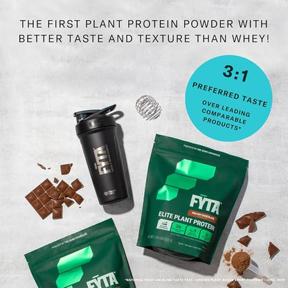 FYTA - Vanilla Protein Powder Plant Based with Better Taste & Texture Than Whey Protein - Non-GMO & Dairy Free Protein Powder Vegan for Women & Men - Caramel Vanilla 630g
