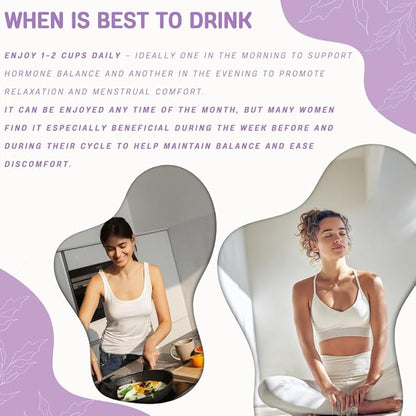 Hormonal Balance Herbal Tea for Women – Caffeine-Free | Supports Menstrual Comfort, Healthy Flow & PMS Relief | 35 Tea Bags Included | 100% Natural Herbal Blend