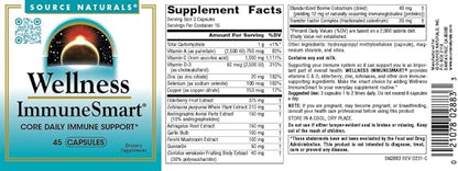Source Naturals Wellness ImmuneSmart - Core Daily Immune Support* - 45 Capsules