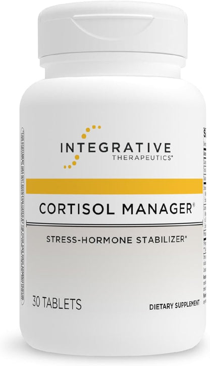 Integrative Therapeutics Cortisol Manager - Balance Cortisol & Support Relaxation for Restful Sleep* - Includes Ashwagandha & L-Theanine for Confidence with Less Stress* - 30 Tablets (15 Servings)
