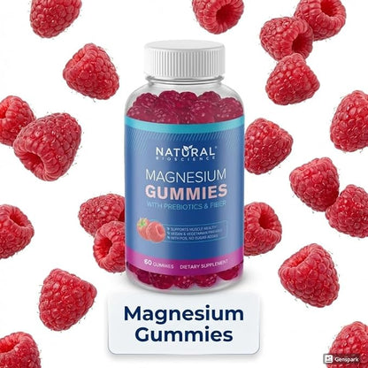 Magnesium Gummies for Adults - High Potency Magnesium Supplement, Sugar-Free High Absorption Magnesium, Easy to Chew, No Sweeteners, Vegan Anti-Stress Gummies, for Sleep & Relaxation, 90 Gummies