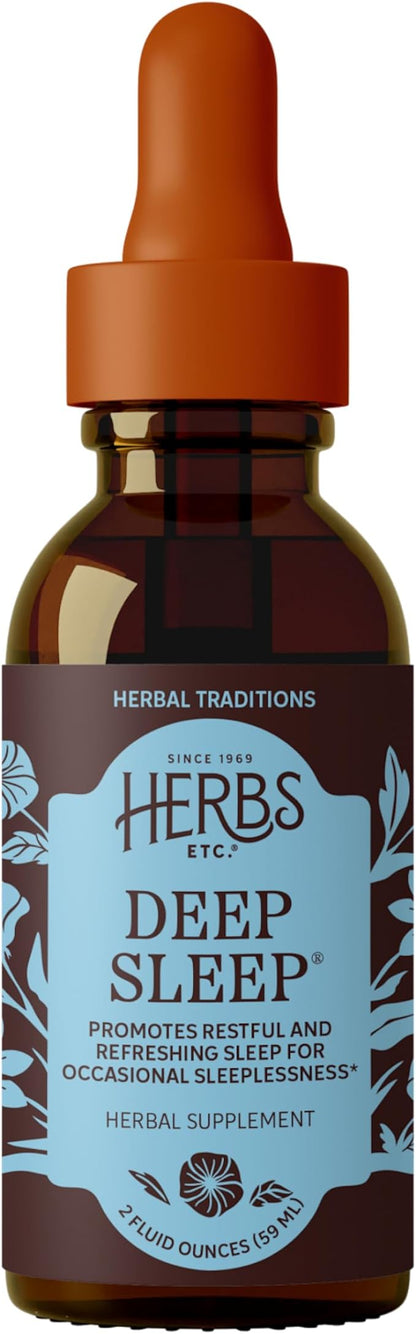 Herbs Etc. - Deep Sleep - Natural Herbal Supplement - Non-Habit Forming - 2 oz Liquid Extract (Contains Fresh Extracts of California Poppy, Valerian, Passionflower, Chamomile, Lemon Balm)