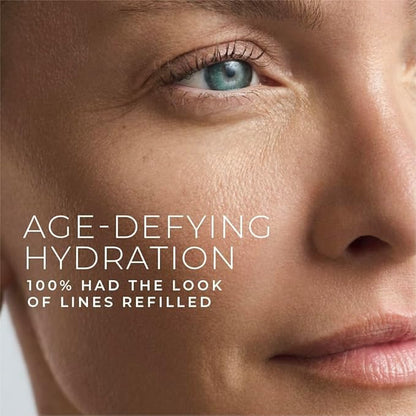 RoC Hydration+ Hyaluronic Acid Serum for Face, Hydrating, Plumping, Fragrance Free, Lightweight Formula with Collagen Proteins (1 Ounce) with Retinol Eye Cream Packette