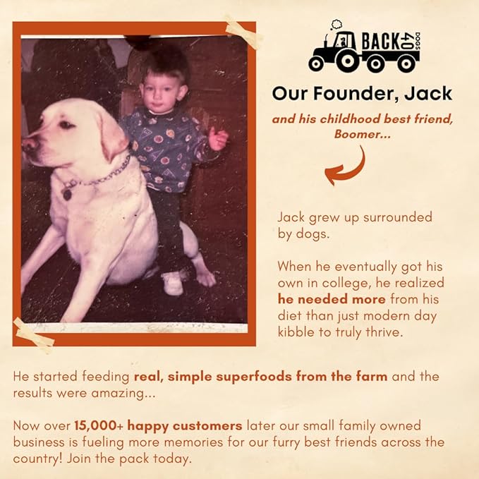 Back 40 Dogs Premium Grass-Fed Liquid Collagen for Dogs Skin and Coat, Hips and Joints | Allergy Relief with Biotin, Vitamin C and MSM for Joint, Nails & Immunity | Made in USA