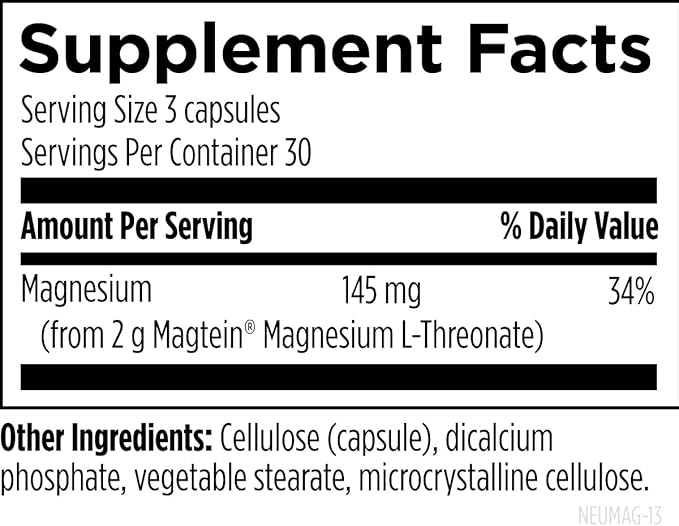 Designs for Health NeuroMag Bioavailable Magnesium L-Threonate - Chelated Magnesium Supplement from Magtein for Brain Health & Cognitive Function, Support Focus & Sleep* (90 Vegan Capsules)