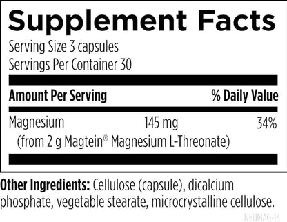 Designs for Health NeuroMag Bioavailable Magnesium L-Threonate - Chelated Magnesium Supplement from Magtein for Brain Health & Cognitive Function, Support Focus & Sleep* (90 Vegan Capsules)