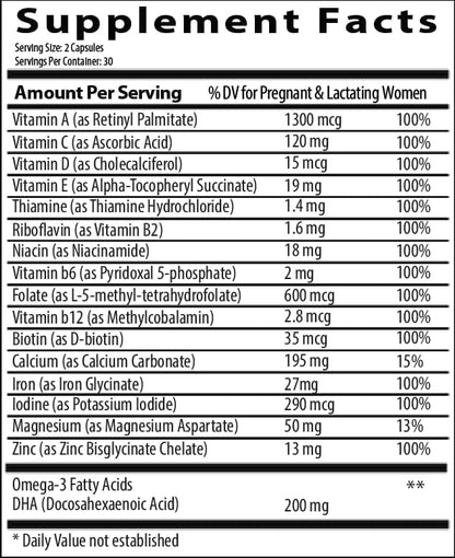 Research Labs Prenatal Vitamins for Women: 6X More Bioavailable Methylated Folate Folic Acid MTHF 5 | Supports Brain Development, Healthy Growth