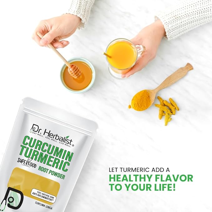 Dr. HERBALIST Turmeric Powder 200g - Premium Quality Spice for Cooking, Golden Milk, and Wellness Recipes | Vegan-Friendly, Gluten-Free, and Non-GMO