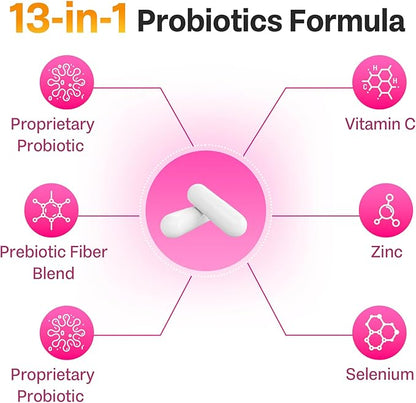 Vaginal Probiotics, 70 Billion CFU Probiotics for Women, 13-in-1 Womens Probiotic & Organic Prebiotics for Vaginal, Urinary, pH Balance, Immune, Gut & Digestive, Bloating Health - 2 Months Supply