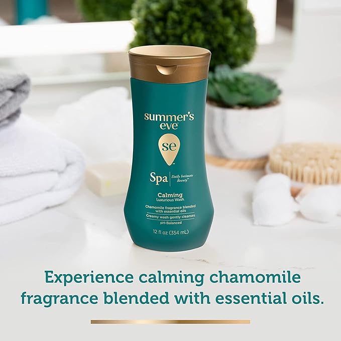 Summer's Eve Spa Daily Intimate Wash, Luxurious Cleansing Feminine Wash, Calming Chamomile pH-Balanced Wash, 12 Fl Oz Bottle (Pack of 3)
