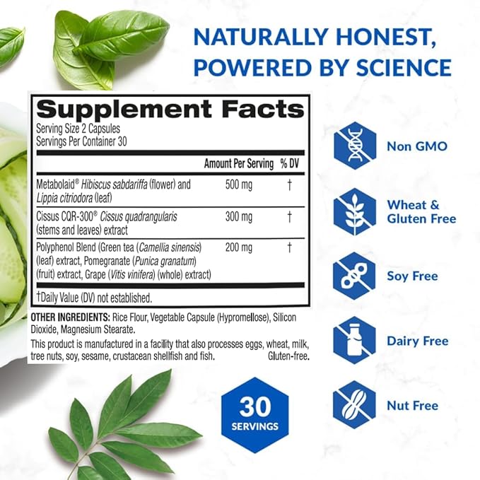 GLP1 Elevate™ - GLP-1 Booster Supplement | Curb Cravings & Support Metabolic Health | Increase Natural Production with Clinically Studied Ingredients | 60 Servings