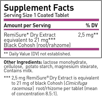 Remifemin Menopause Symptoms Relief - Clinically Proven Ingredients - Menopause Supplements - Black Cohosh - Estrogen-Free - Made in Germany - 60 Tablets