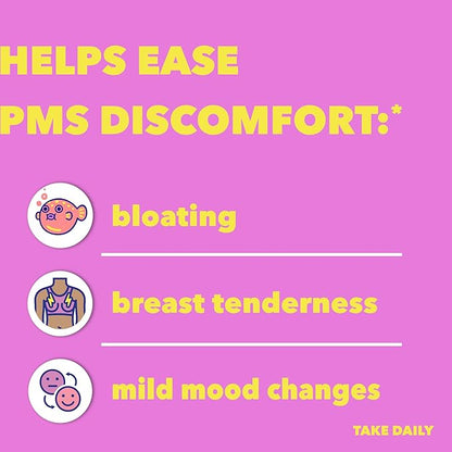 Midol Supplements Peace Out PMS, PMS Support Supplement, Formulated with Chasteberry to Help Ease Breast Tenderness & Mild Mood Changes, Also with Ginger Powder & Valerian Extract, 30 Count