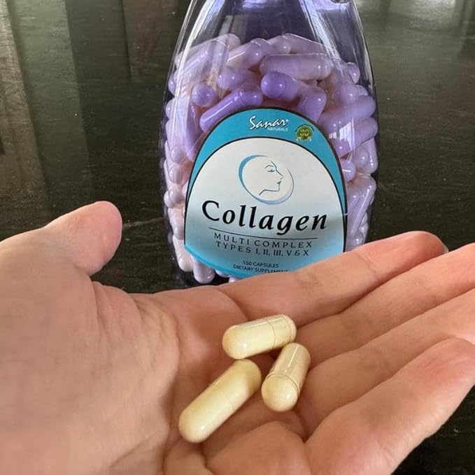 Sanar Naturals Multi Collagen Pills Type I, II, III, V, X | Extra Strength Hair, Nail, Skin, Bone & Joint Support | Hydrolyzed Collagen Supplement for Women and Men | Non-GMO, 150 Capsules