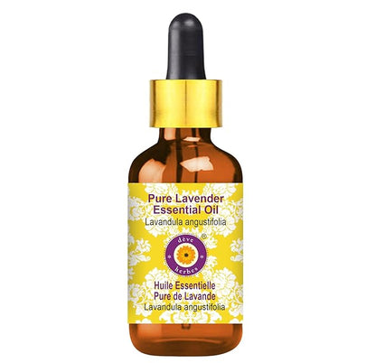 Deve Herbes Pure Lavender Essential Oil (Lavandula angustifolia) with Glass Dropper Steam Distilled 5ml (0.16 oz)