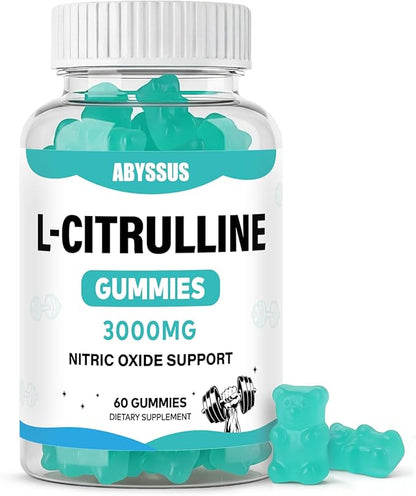 ABYSSUS L Citrulline Gummies for Men 3000mg - Nitric Oxide Supplement for Muscle & Energy, Chewable L-Citrulline Supplements for Daily Performance, 60 Count