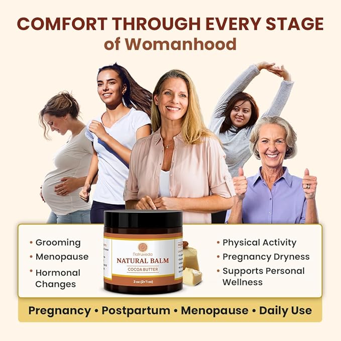 Vulva Balm for Women – No added Fragrance, Vaginal Moisturizer Cream, Hormone-Free, Vulva Cream for Dryness and Itching, Feminine Balm, Wet Hydration (3 oz, Cocoa Butter)