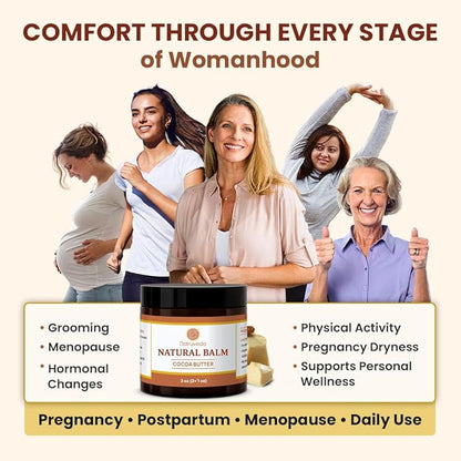 Vulva Balm for Women – No added Fragrance, Vaginal Moisturizer Cream, Hormone-Free, Vulva Cream for Dryness and Itching, Feminine Balm, Wet Hydration (3 oz, Cocoa Butter)