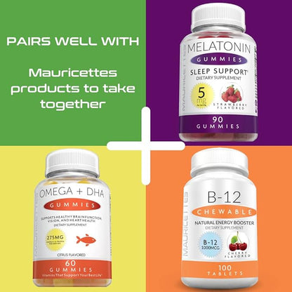Mauricettes Chewable Vitamin D3 with K2 – 2-in-1 Bone & Heart Health Support – Immune Booster – Natural Cherry Flavor – 90 Tablets for Adults & Kids