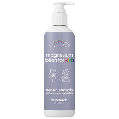 Lavender Magnesium Lotion for Kids & Magnesium Lotion for Babies with Chamomile | Soothes Tired Legs, Supports Restful Sleep, Moisturizes Sensitive Skin, 8 fl oz (237 mL) by M3