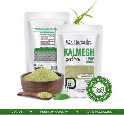 Dr. HERBALIST | Kalmegh (Andrographis) Powder - 7.05 OZ (200g) - Andrographis Paniculata - Bitter Herb for Immune Health