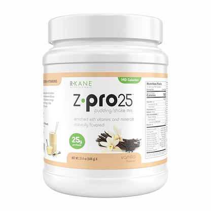 Z-Pro25 Protein Powder, 21.4 oz, 16 Servings – 25g Casein & Whey Blend – Low-Carb, High-Protein Meal Replacement Shake – Muscle Recovery & Weight Management - 21 Vitamins & Minerals – Vanilla