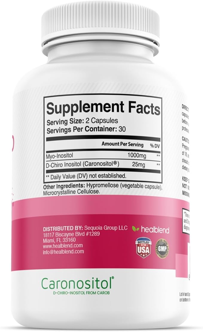 healblend Myo & D-Chiro Inositol Plus Supplement Blend, Hormonal Balance, Healthy Ovulation & Overall Wellness Support for Women, Fertility and Pregnancy Health (2 Pack)