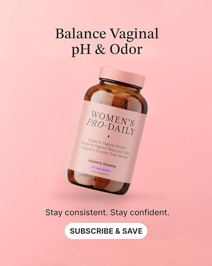 Vitamin Bounty Women's Pro-Daily Vaginal Probiotics - 10 Billion CFU, 5 Strains with Cranberry for Female Vaginal Health - Probiotics for Women pH Balance - Digestive & Urinary Support - 60 Capsules