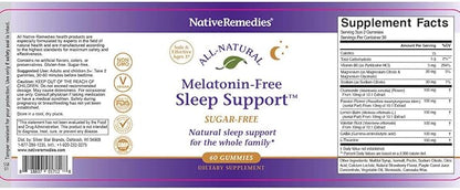 Native Remedies Melatonin-Free Sleep Gummies – Sugar-Free Herbal Formula with GABA, Magnesium, L-Theanine & Valerian – Sleep Aid Natural Support for Adults - 60 Calm Gummy Vitamins