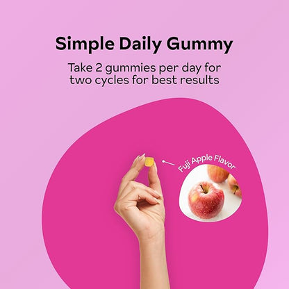 PMS Support Gummies for Women | Hormone Balance, Healthy Cycle | Relaxes Body, Reduces Cramps | Boosts Mood, Energy| Dong Quai, Peony Root, Licorice Root, Chamomile | Low Sugar Chews, 60 Gummies