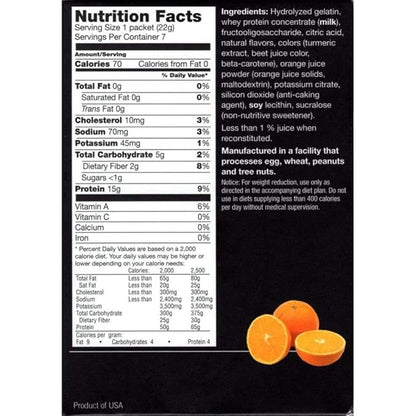 Proti Fit - High Protein Fruit Flavored Powder Drink Mix, Low Calorie, Sugar Free, Appetite Suppressant, 7 Servings Per Box (Orange)
