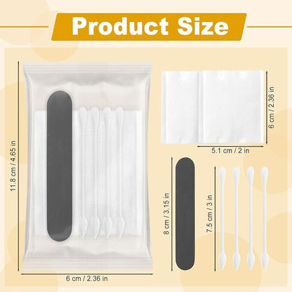 Hotel Vanity Kit Individually Wrapped Bulk Travel Cleaning Kit for Hotels Disposable Travel Size Hotel Hospitality Supplies Hygiene Kits for Homeless in Bulk Square Cotton (50)
