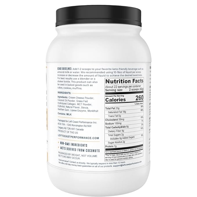 Cheesecake Keto Meal Replacement Shake [2lbs] - Low Carb Protein Powder Shake Mix, High Fat with MCTs, Collagen Peptides and Real USA Cream Cheese