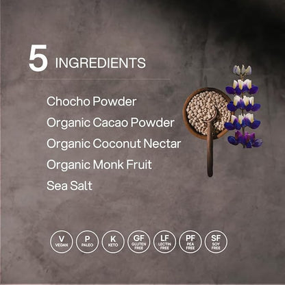 Mikuna Chocho Superfood Protein, Plant-Based Protein Powder, Travel Packs - Vegan, Gluten Free, 3g Net Carbs or Less, and Bioavailable, Non-Isolate (8 Servings, Cacao)