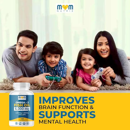 Omega 3 Fish Oil with Maximum EPA DHA - Supports Brain, Liver, Heart & Immunity - Made in The USA - 150 Softgels