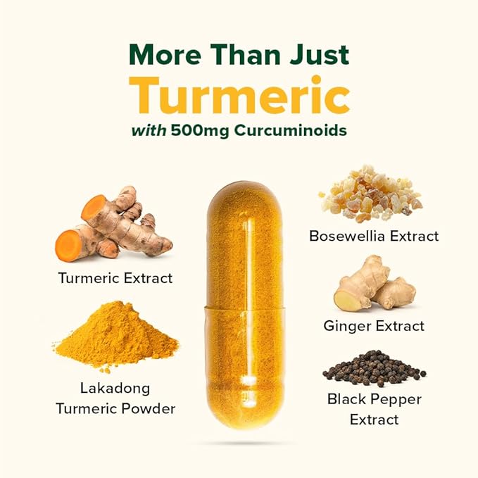 VAHDAM Turmeric Curcumin 2000mg (500mg Curcuminoids) with Boswellia & Piperine for Fast Absorption | Supports Joint Health and Mobility | 90 Capsules (Pack of 2)