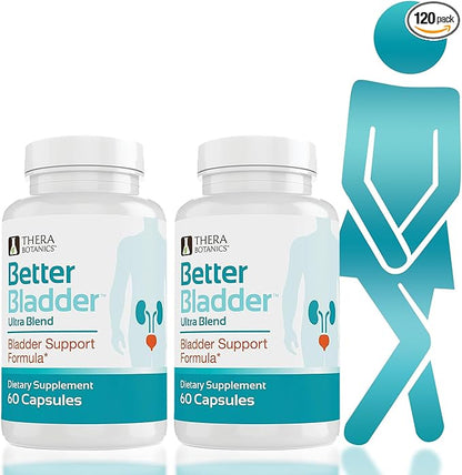 Better Bladder Ultra Control Supplement for Women & Men – Bladder Support Supplement Enhanced with Vitamin D3 to Help Reduce Urinary Leaks, Frequency & Urgency - 120 Count (2 Bottles)