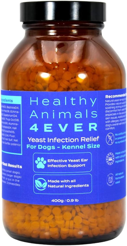 HA4E - Dog Yeast Protection - Homeopathic Support for Yeast Infections - All-Natural Preventive Care for Skin & Ear Health - Tablets, Kennel Size (Extra Large)