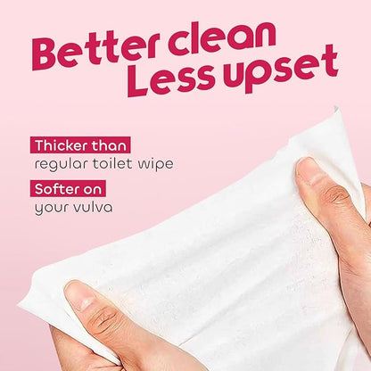 Muun Feminine Wipes Flushable - 50 Counts Individual Vaginal Wipes Ph Balance, Anti Itch Deodorant Hygiene Wrapped Personal Cleansing, Wet Wipes for Intimate, Butt