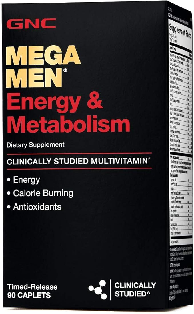 GNC Mega Men Energy & Metabolism Multivitamin | Increased Calorie Burning | 90 Count