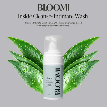 Bloomi Cleanse Intimate Skin Foaming Wash for Women - Hydrating Aloe Vera Cleansing for Intimate Areas Gentle Soothing Feminine Hygiene Shower Moisturizing Natural Foaming Soap Wash 3.4oz (2)