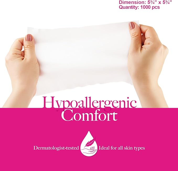 Dynarex HerCare Feminine Hygiene Wipes - 1000 Count - 5.5" x 8" Individually Wrapped, pH-Balanced, Alcohol-Free, Hypoallergenic, Travel Essentials for Women