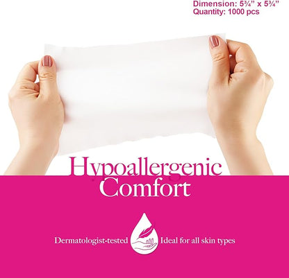 Dynarex HerCare Feminine Hygiene Wipes - 1000 Count - 5.5" x 8" Individually Wrapped, pH-Balanced, Alcohol-Free, Hypoallergenic, Travel Essentials for Women