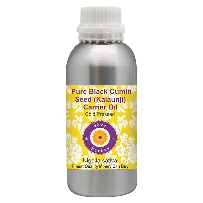 Deve Herbes Pure Black Cumin Seed (Kalaunji) Carrier Oil (Nigella sativa) Cold Pressed 1250ml (42 oz)