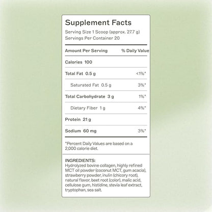 Amy Myers MD Paleo Protein Powder - Strawberries & Cream, 20 Servings - Collagen-Based Gut Function Support - Gluten-Free & Non-Dairy Protein Supplement