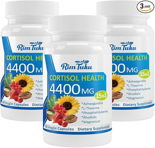 Cortisol Supplements for Women & Men -15-in-1 Cortisol Detox for Women, Cortisol Manager & Reducer with Ashwagandha, Rhodiola Rosea Supports Stress Relief, Adrenal Balance, 180 Capsules