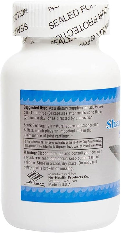 Cartílago de Tiiburón 750mg – Apoyo Natural para Articulaciones, Huesos, Piel y Bienestar General – 100 Cápsulas