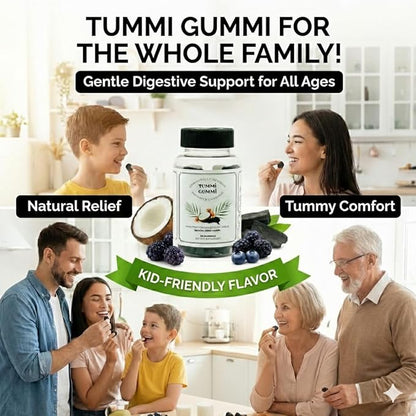 Activated Organic Charcoal Gummies for Kids and Adults, Digestive Health, Gas and Bloat Relief, Detox, Natural Berry Flavor, 60 Count