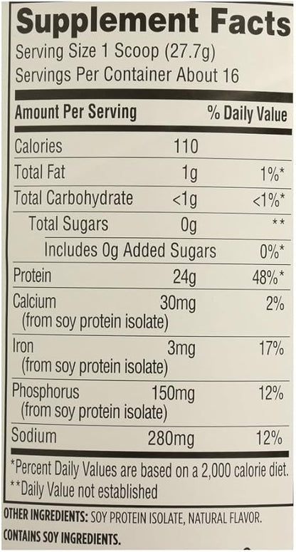 365 by Whole Foods Market, Soy Protein Powder, Unsweetened Vanilla Flavor, 15.63 oz