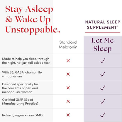Womaness Let Me Sleep – Sleep Aid for Adults - Melatonin & Magnesium Supplement - Nighttime Rest Support with Magnesium for Better Relaxation and Night Sleep Support, Evening Wellness - 30 Capsules